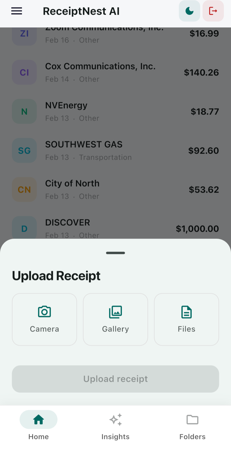 Capture receipts from email, photo, or PDF